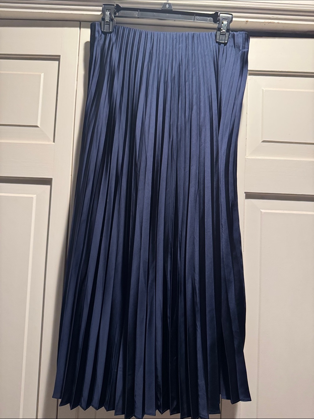 J Crew Pleated Navy Midi Skirt